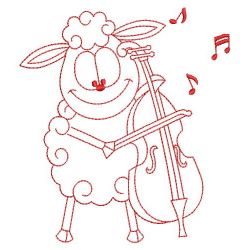 Redwork Musical Animals 01(Md) machine embroidery designs