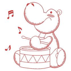 Redwork Musical Animals 02(Sm) machine embroidery designs