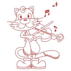 Redwork Musical Animals 03(Md) machine embroidery designs