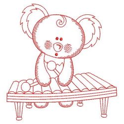 Redwork Musical Animals 04(Md) machine embroidery designs