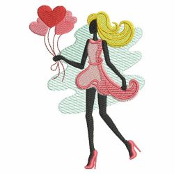 Silhouette Valentines Girls 01(Lg) machine embroidery designs