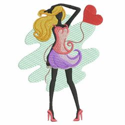 Silhouette Valentines Girls 03(Md) machine embroidery designs