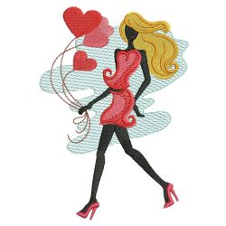 Silhouette Valentines Girls 05(Lg) machine embroidery designs