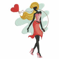 Silhouette Valentines Girls 06(Lg) machine embroidery designs