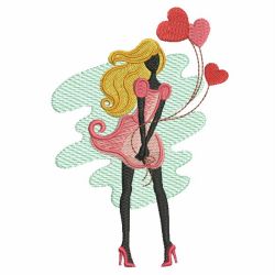 Silhouette Valentines Girls 07(Lg) machine embroidery designs