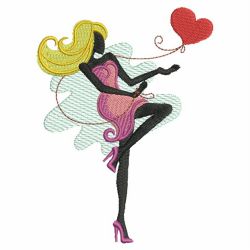 Silhouette Valentines Girls 10(Lg) machine embroidery designs