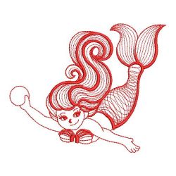 Redwork Little Mermaid 03(Sm) machine embroidery designs