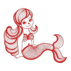 Redwork Little Mermaid 05(Sm) machine embroidery designs