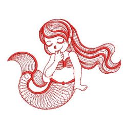 Redwork Little Mermaid 06(Sm) machine embroidery designs