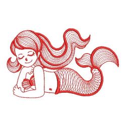 Redwork Little Mermaid 07(Sm)