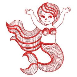 Redwork Little Mermaid 08(Sm) machine embroidery designs