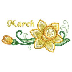 Flowers of the Month 03(Md) machine embroidery designs