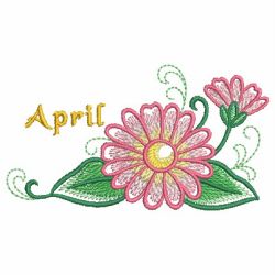 Flowers of the Month 04(Md) machine embroidery designs