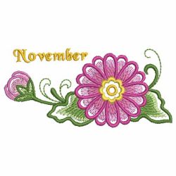Flowers of the Month 11(Md) machine embroidery designs