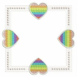 Rainbow Heart Frames 06(Lg) machine embroidery designs