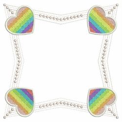 Rainbow Heart Frames 07(Sm) machine embroidery designs
