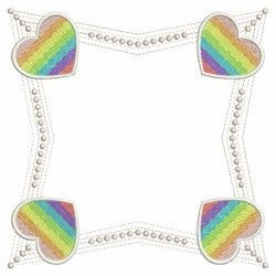 Rainbow Heart Frames 07(Lg) machine embroidery designs