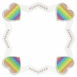 Rainbow Heart Frames 08(Lg) machine embroidery designs