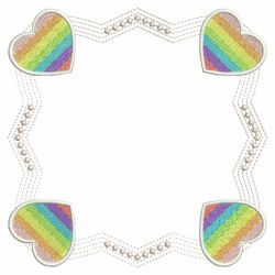 Rainbow Heart Frames 08(Sm) machine embroidery designs