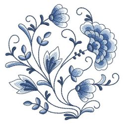 Delft Blue Flower 07(Lg) machine embroidery designs