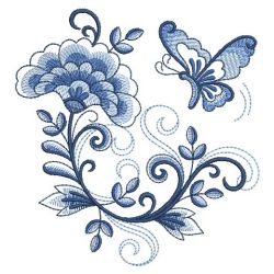 Delft Blue Flower 09(Sm) machine embroidery designs