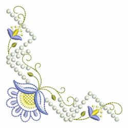 Candlewick Jacobean Flower Corners 02 machine embroidery designs