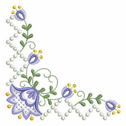 Candlewick Jacobean Flower Corners 03 machine embroidery designs