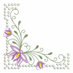 Candlewick Jacobean Flower Corners 04 machine embroidery designs