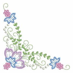 Candlewick Jacobean Flower Corners 05 machine embroidery designs