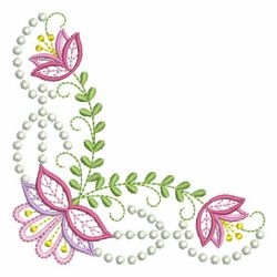 Candlewick Jacobean Flower Corners 07 machine embroidery designs