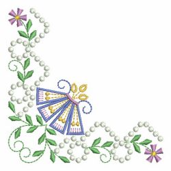 Candlewick Jacobean Flower Corners 08 machine embroidery designs