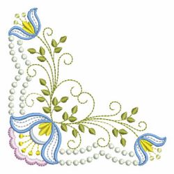 Candlewick Jacobean Flower Corners 09 machine embroidery designs