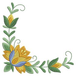 Heirloom Folk Art Flowers 02 machine embroidery designs