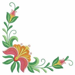 Heirloom Folk Art Flowers 03 machine embroidery designs