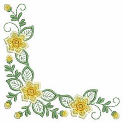 Colorful Flower Corners 02(Md) machine embroidery designs