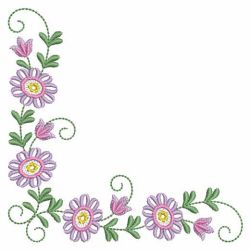 Colorful Flower Corners 03(Lg) machine embroidery designs