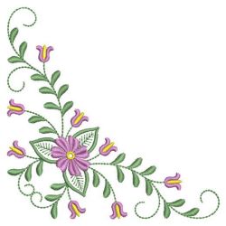 Colorful Flower Corners 05(Lg) machine embroidery designs