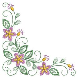 Colorful Flower Corners 06(Lg) machine embroidery designs