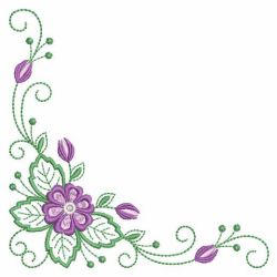 Colorful Flower Corners 07(Sm) machine embroidery designs