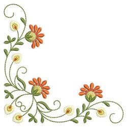 Colorful Flower Corners 08(Sm) machine embroidery designs