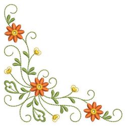 Colorful Flower Corners 10(Lg) machine embroidery designs