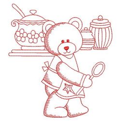 Redwork Country Bear 08(Md) machine embroidery designs