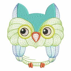 Colorful Rippled Owls 01 machine embroidery designs