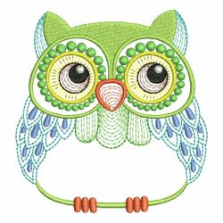 Colorful Rippled Owls 03 machine embroidery designs