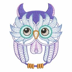 Colorful Rippled Owls 04 machine embroidery designs