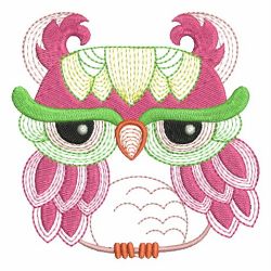 Colorful Rippled Owls 07 machine embroidery designs