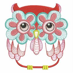 Colorful Rippled Owls 08 machine embroidery designs