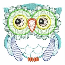 Colorful Rippled Owls 09 machine embroidery designs