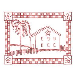 Redwork Country Houses(Lg) machine embroidery designs