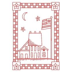 Redwork Country Houses 02(Sm) machine embroidery designs